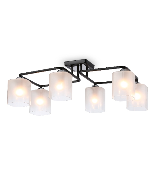 Светильник Ambrella light TR303224/6 BK/CH/FR черный/хром/белый матовый E27*6 max 60W 615*390*220