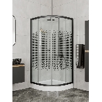 Душевой уголок BAU Dream с поддоном 80x80х195, прозрачное закаленное стекло с черной мозаикой 5 мм,, фото5