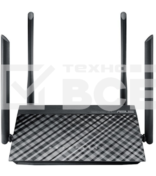 Маршрутизатор беспроводной Asus RT-AC1200 10/100BASE-TX черный (Dual Band)
