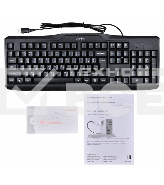 Клавиатура Oklick 170M черный USB