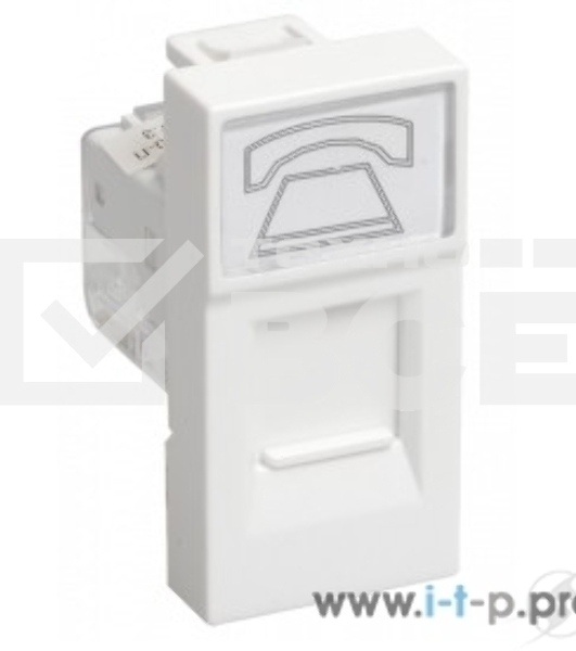 Розетка телефонная RJ-11 Iek (CKK-40D-RT1-K01) РКФ-10-00-П кат.3 (на 1 модуль) ПРАЙМЕР белая