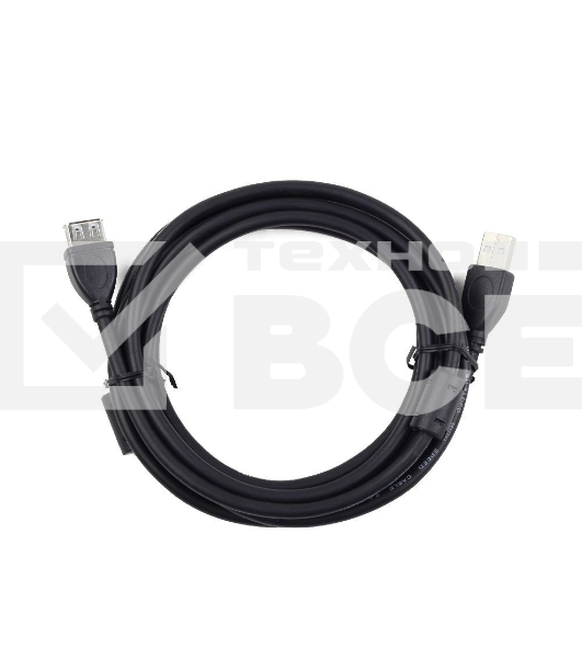 Кабель Gembird/Cablexpert CCF2-USB2-AMAF-10 USB 2.0 Pro AM/AF, 3м, экран, 2феррит.кольца, черный, пакет