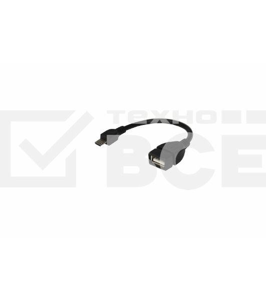 Кабель USB OTG micro USB на USB шнур 0.15 м черный Rexant