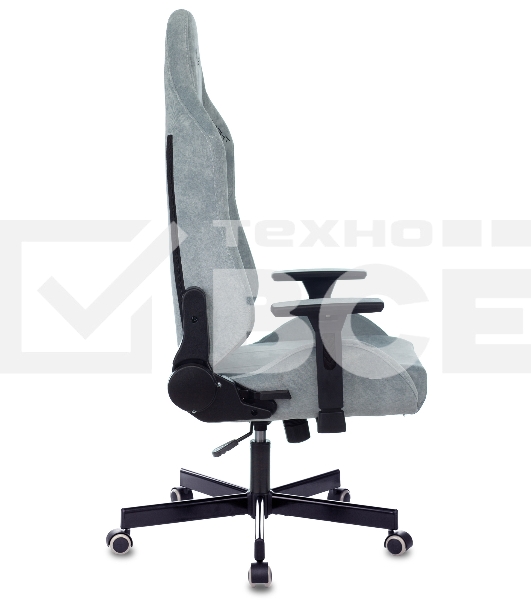 Кресло игровое Knight N1 Fabric серо-голубой Light-28 с подголов. крестовина металл