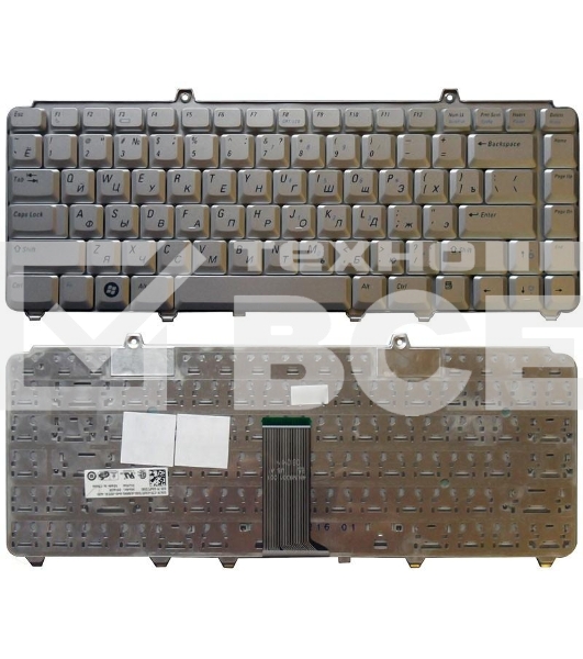 Клавиатура для ноутбука Dell Inspiron 1420 1520 1525 1526 1540 Vostro 1400 1500 серебристая