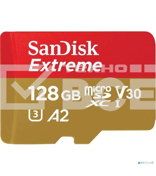 Флеш карта microSD 128GB SanDisk microSDXC Class 10 UHS-I A2 C10 V30 U3 Extreme 190MB/s