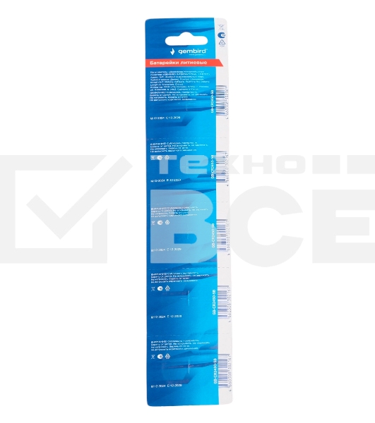 Батарейки литиевые Gembird GB-CR2450-5B, тип CR2450, 5шт, блистер