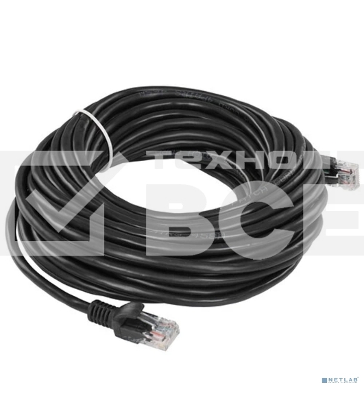 Патч-корд UTP Cablexpert PP12-10M/BK кат.5e, 10м, литой, многожильный, черный