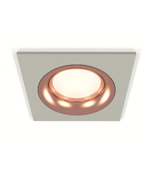 Комплект встраиваемого светильника Ambrella light XC7633006 SGR/PPG серый песок/золото розовое полированное MR16 GU5.3 (C7633, N7015)