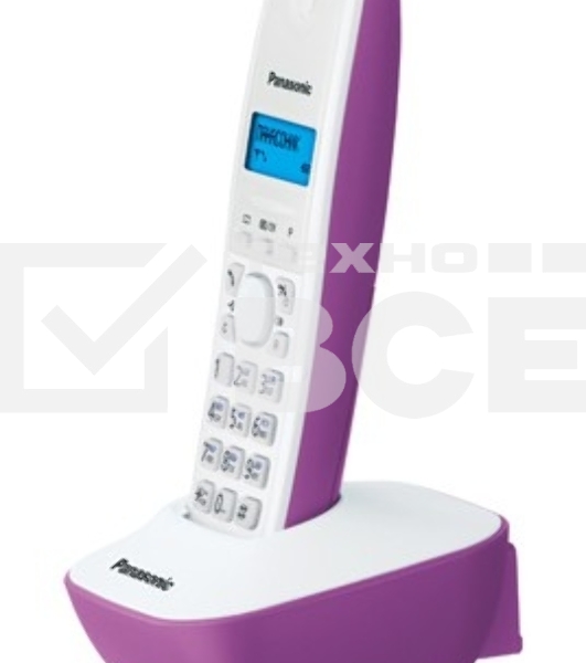 Телефон беспроводной (DECT) Panasonic KX-TG1611RUF (сиреневый) {АОН, Caller ID,12 мелодий звонка,подсветка дисплея,поиск трубки}
