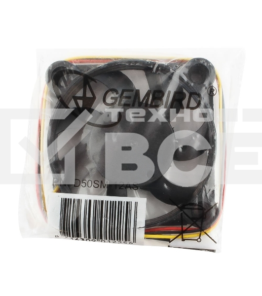 Вентилятор Gembird D50SM-12AS черный 50мм 4500rpm 24db 3-pin 827