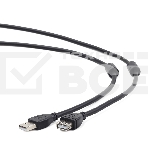 Кабель Gembird/Cablexpert CCF2-USB2-AMAF-10 USB 2.0 Pro AM/AF, 3м, экран, 2феррит.кольца, черный, пакет, фото3