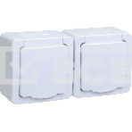 Розетка двухместная с з/к с крышкой для открытой установки РСб22-3-ГПБб IP54 серия 