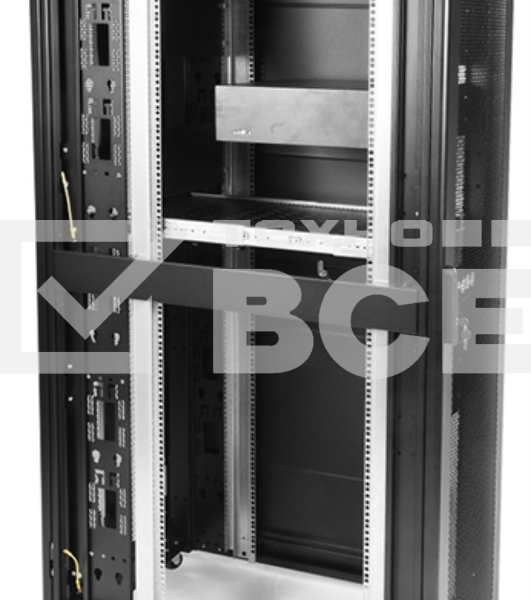 Шкаф серверныйЦМО! ПРОФ напольный 42U (800x1200) дверь перфорированная 2 шт., цвет черный, в сборе (ШТК-СП-42.8.12-44АА-9005)