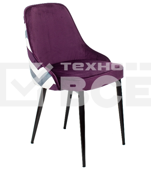 Стул для кухни Бюрократ KF-5_2 комплект 2 шт фиолетовый зигзаг металл черный на ножках (KF-5/ZIG/VIOLET_2)