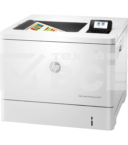 Принтер лазерный HP Color LaserJet Enterprise M554dn (7ZU81A), A4, цветной, печ. до 33 стр/мин., 600 x 600 dpi, USB, RJ-45, Air Print, Mopria