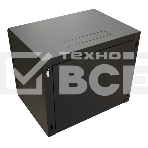 Шкаф коммутационный WRline (WR-TW-1566-GP-RAL9004) настенный 15U 600x600мм пер.дв.стекл 2 бок.пан. 60кг черный 520мм 775мм IP20 сталь, фото3