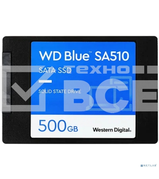 Накопитель SSD WD Blue SA510 WDS500G3B0A, 500GB, SATA III, 2.5