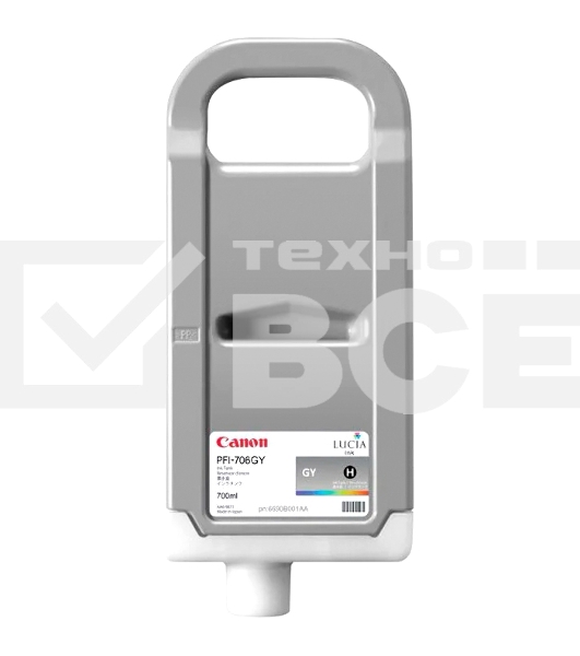 Картридж струйный Canon PFI-706 GY (6690B001) серый (700 мл) для Canon iPF8300S/8400/9400S/9400