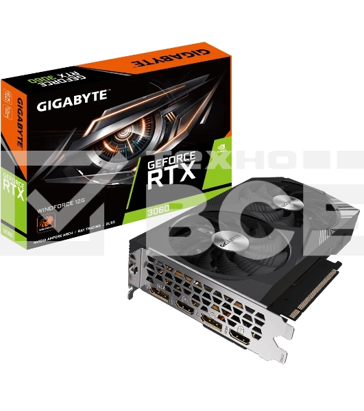 Видеокарта Gigabyte GV-N3060WF2-12GD NVIDIA GeForce RTX 3060 12Gb 192bit GDDR6 1792/15000 HDMIx2 DPx2 HDCP Ret