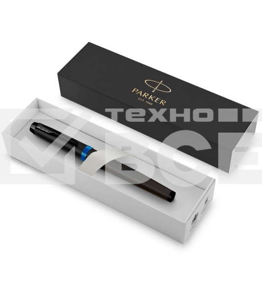 Ручка перьевая Parker IM Vibrant Rings F315 (2172858) Marine Blue PVD F сталь нержавеющая подар.кор.
