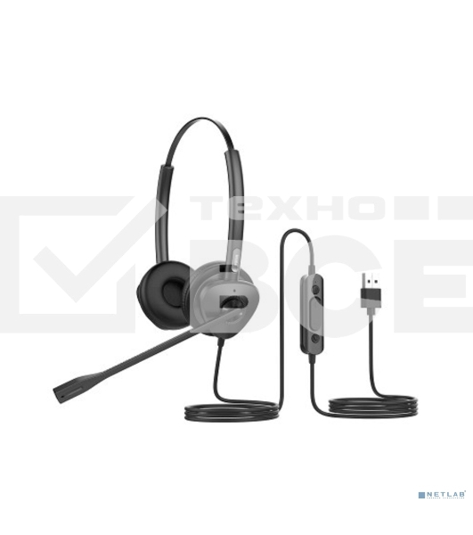 Бинауральная USB-гарнитура Fanvil HT302, стерео, HD звук, переходник QD на RJ9