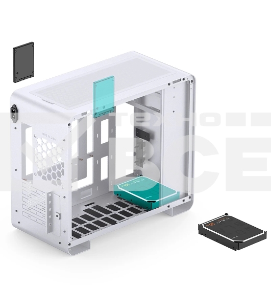 Корпус без блока питания JONSBO U4 Mini, Mini-Tower, TG, no fan, 1xUSB-A 3.0 + 1xUSB-C 3.2, mATX, mITX White