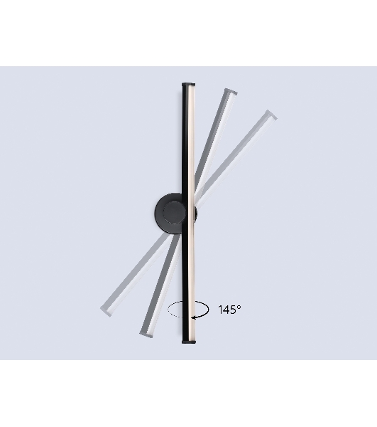 Светильник Ambrella light FL6102 BK черный 14W 3000K-6400K 605*100*60
