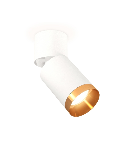 Комплект накладного поворотного светильника Ambrella light XM6312044 SWH/WH/PYG белый песок/белый/золото желтое полированное MR16 GU5.3 (A2220, C6312, N6134)