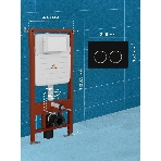 Инсталляция усиленная BAU IDEAL, клавиша BAU Round, черная матовая, фото7