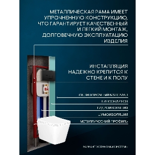 Комплект BAU 6 в 1: рамная инсталляция BAU NEO 45, унитаз подвесной безободковый Bau Stil, быстросъемное сиденье дюропласт микролифт, кнопка смыва BAU Hotel , черная матовая