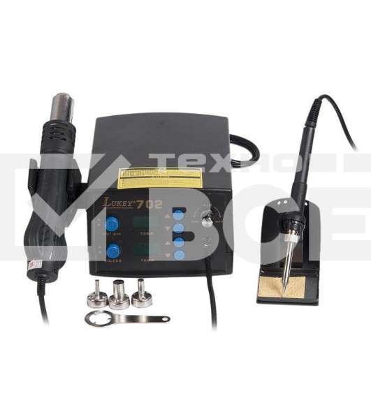 Станция паяльная термовоздушная + паяльник Lukey 702