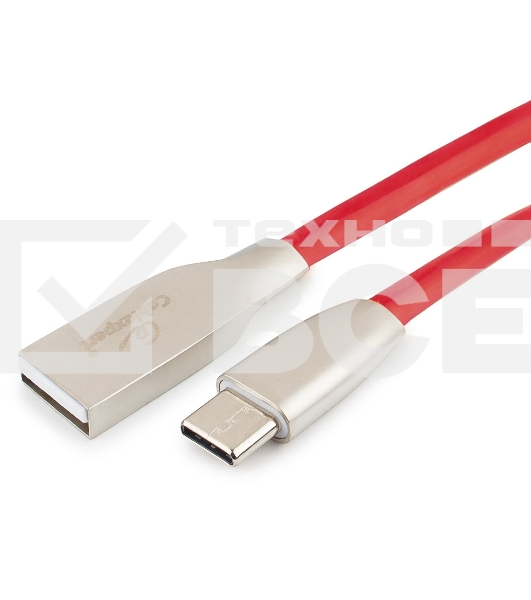 Кабель USB 2.0 Cablexpert CC-G-USBC01R-1.8M, AM/Type-C, серия Gold, длина 1.8м, красный, блистер