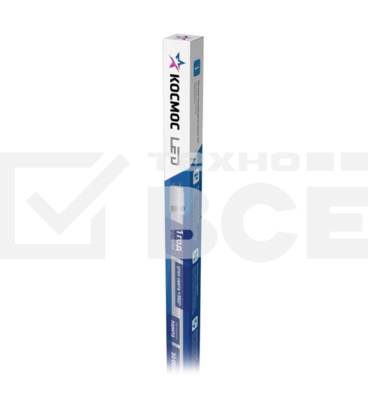 Лампа светодиодная 10Вт 220В G13 4000К GLASS 600мм T8 Космос Lksm_LED10wG13T840GL