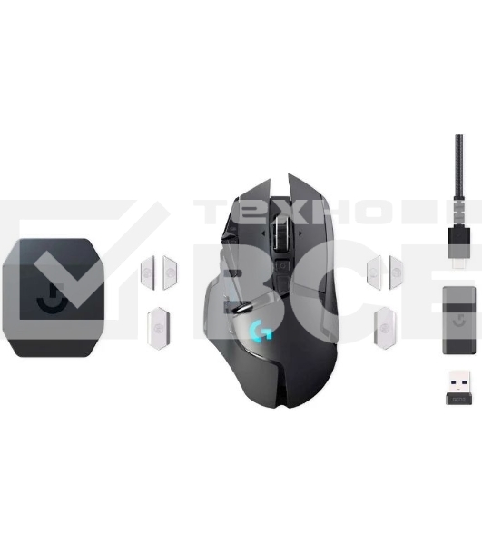 Мышь беспроводная/проводная Logitech G502 LIGHTSPEED черный, 25600 dpi, радиоканал, USB, кнопки - 11