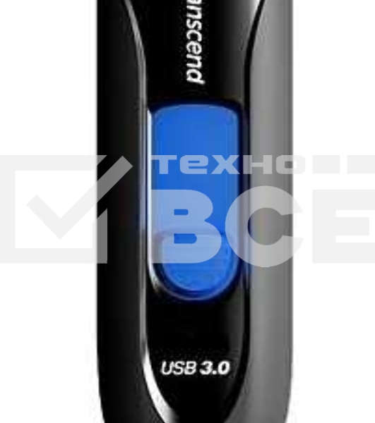 Флешка USB Transcend JetFlash 790 (TS128GJF790K), 128Gb, USB 3.0, R/W 90/40, черный/синий