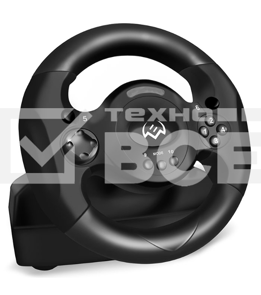 Руль SVEN GC-W300 (педали, вибро, лепестки, D-pad, 10 кл, резин. вставки, PC, цифр. и аналог.