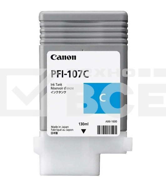 Картридж струйный Canon PFI-107C (6706B001) голубой (130 мл) для Canon iP F680/685/780/785