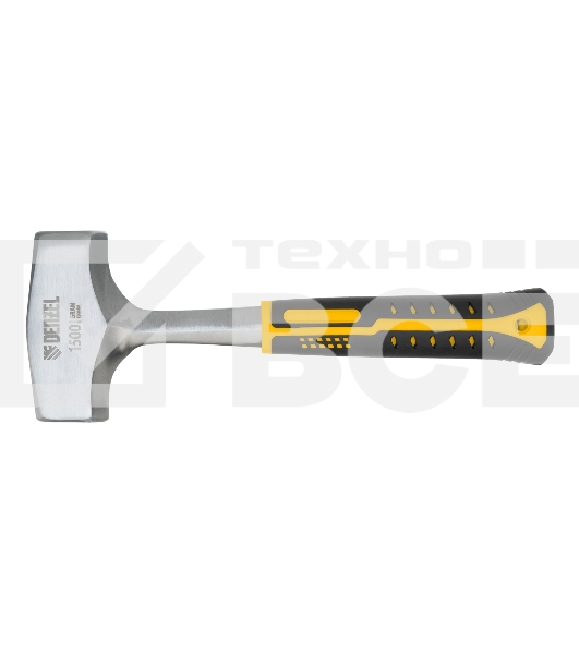 Кувалда Denzel 1,5 кг, цельнометаллическая, двухкомпонентная рукоятка