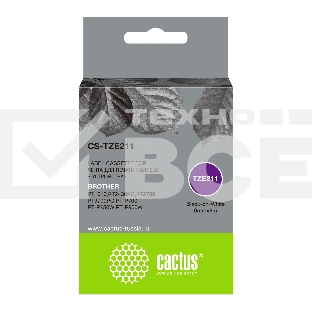 Картридж ленточный Cactus CS-TZE211 черный для Brother 1010/1280/1280VP/2700VP
