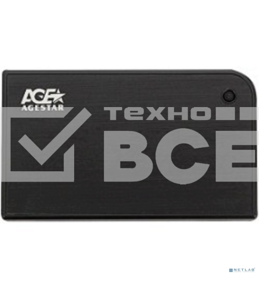 Внешний корпус для HDD/SSD AgeStar 3UB2A14 SATA II пластик/алюминий черный 2.5