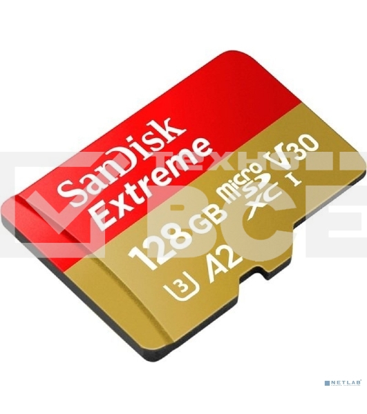 Флеш карта microSD 128GB SanDisk microSDXC Class 10 UHS-I A2 C10 V30 U3 Extreme 190MB/s