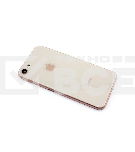 Задняя крышка (корпус) в сборе с рамкой для Apple iPhone 8 золотая