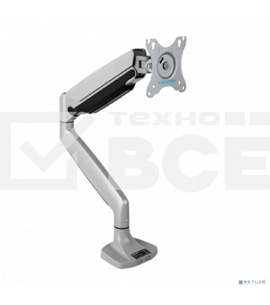 Кронштейн Kromax OFFICE-21 серебристый, 6 шт/уп. Кр. алюм. настол. для мон. 17'-45', max 15 кг, 6 ст св., нак. ±90°, пов. 360°, max VESA 100x100 мм.