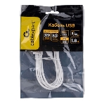 Кабель USB2.0 Cablexpert CC-USB2-AMCM-66W-1.8M-W, AM/Type-C, 6A, 66Вт, QC3.0, 1.8м, медь, белый, пакет, фото7