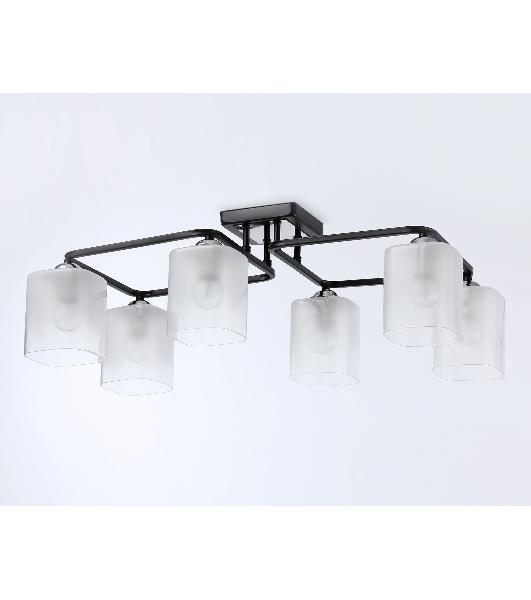 Светильник Ambrella light TR303224/6 BK/CH/FR черный/хром/белый матовый E27*6 max 60W 615*390*220