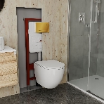 Комплект BAU 6 в 1: усиленная инсталляция BAU IDEAL, унитаз подвесной безободковый вихревой Bau Dream Hurricane3, сиденье дюропласт микролифт, клавиша BAU Light антивандальная, нерж. сталь золото, фото8