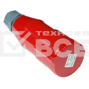 Вилка Lanmaster LAN-IEC-309-32A3P/F трехфазная мама 32A 380V разборная красная