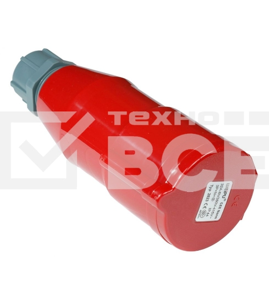 Вилка Lanmaster LAN-IEC-309-32A3P/F трехфазная мама 32A 380V разборная красная