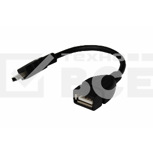 Кабель Rexant (18-1181) USB кабель OTG mini USB на USB   шнур 0.15M черный 